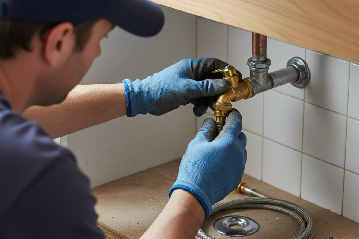 Shutoff valve and fitting work during Faucet and Fixture Repair in Llewellyn